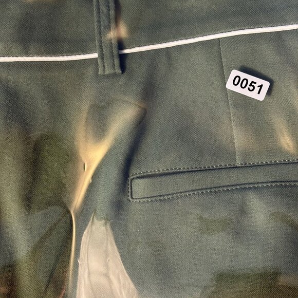 Worth New York Olive Green Dress Pants With White Piping Flat Front - Picture 12 of 12